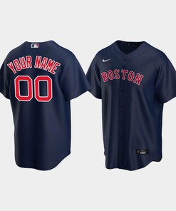 Youth Boston Red Sox 00 Custom Alternate Navy Jersey - Robokeg