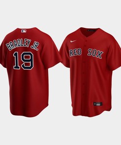 Youth Boston Red Sox 19 Jackie Bradley Jr. Alternate Red Jersey - Robokeg