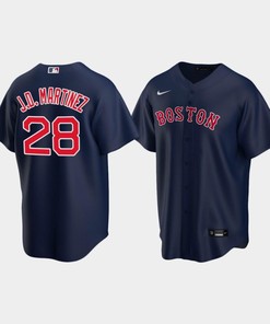 Youth Boston Red Sox 28 J.D. Martinez Alternate Navy Jersey - Robokeg