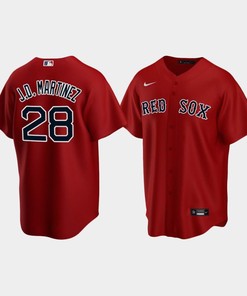 Youth Boston Red Sox 28 J.D. Martinez Alternate Red Jersey - Robokeg