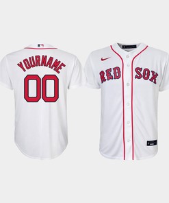 Youth Boston Red Sox Custom 00 White Home Jersey - Robokeg