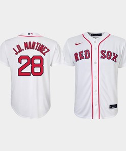 Youth Boston Red Sox J.D. Martinez 28 White Home Jersey - Robokeg