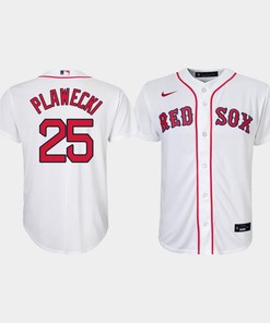 Youth Boston Red Sox Kevin Plawecki 25 White Home Jersey - Robokeg