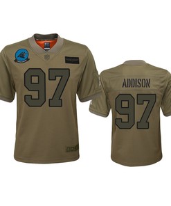 Youth Carolina Panthers Mario Addison Camo 2019 Salute To Service Game Jersey - Robokeg