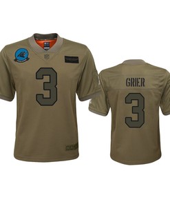 Youth Carolina Panthers Will Grier Camo 2019 Salute To Service Game Jersey - Robokeg