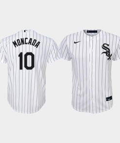 Youth Chicago White Sox Yoan Moncada 10 White Home Jersey - Robokeg