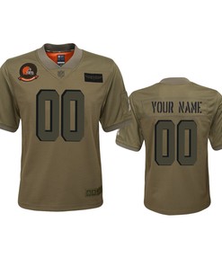 Youth Cleveland Browns Custom Camo 2019 Salute To Service Game Jersey - Robokeg