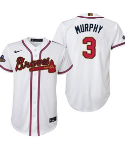 Youth Dale Murphy 3 Jersey, Atlanta Braves White 2022-23 Gold Program Jersey - Robokeg