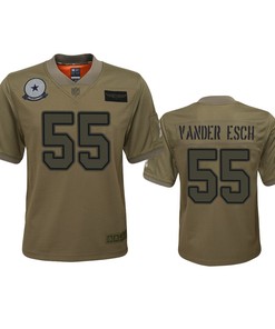 Youth Dallas Cowboys Leighton Vander Esch Camo 2019 Salute To Service Game Jersey - Robokeg