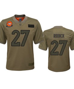 Youth Denver Broncos Theo Riddick Camo 2019 Salute To Service Game Jersey - Robokeg