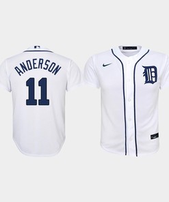 Youth Detroit Tigers 11 Sparky Anderson Home White Jersey - Robokeg