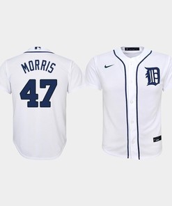 Youth Detroit Tigers 47 Jack Morris Home White Jersey - Robokeg