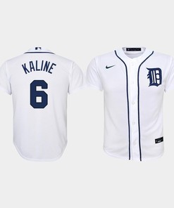 Youth Detroit Tigers 6 Al Kaline Home White Jersey - Robokeg