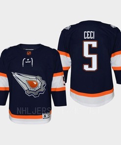Youth Edmonton Oilers Cody Ceci 5 Special Edition 2.0 Retro Jersey Navy - Robokeg