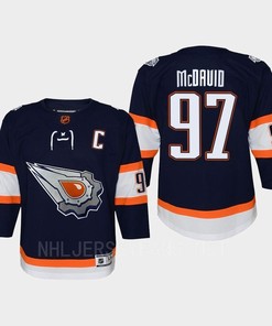 Youth Edmonton Oilers Connor McDavid 97 Special Edition 2.0 Retro Jersey Navy - Robokeg