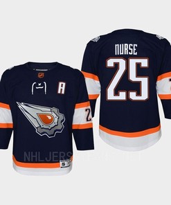 Youth Edmonton Oilers Darnell Nurse 25 Special Edition 2.0 Retro Jersey Navy - Robokeg
