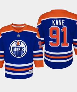 Youth Edmonton Oilers Evander Kane 91 Home Player 2022-23 Jersey Royal - Robokeg