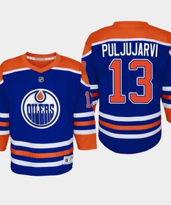 Youth Edmonton Oilers Jesse Puljujarvi 13 Home Player 2022-23 Jersey Royal - Robokeg