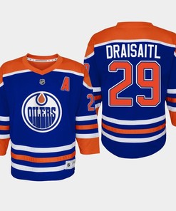 Youth Edmonton Oilers Leon Draisaitl 29 Home Player 2022-23 Jersey Royal - Robokeg
