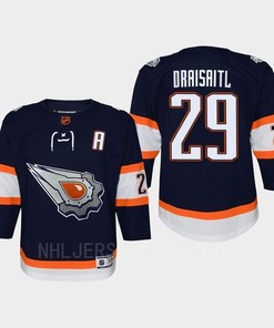 Youth Edmonton Oilers Leon Draisaitl 29 Special Edition 2.0 Retro Jersey Navy - Robokeg