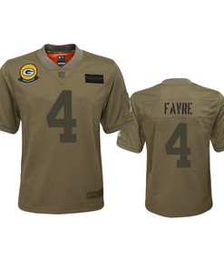 Youth Green Bay Packers Brett Favre Camo 2019 Salute To Service Game Jersey - Robokeg