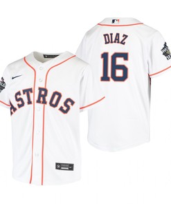 Youth Houston Astros Aledmys Diaz 16 White 2022-23 World Series Jersey - Robokeg