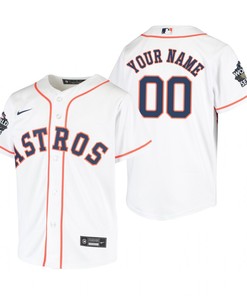 Youth Houston Astros Custom 00 White 2022-23 World Series Jersey - Robokeg