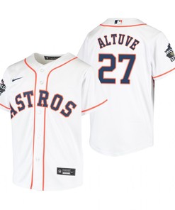 Youth Houston Astros Jose Altuve 27 White 2022-23 World Series Jersey - Robokeg