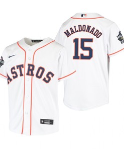 Youth Houston Astros Martin Maldonado 15 White 2022-23 World Series Jersey - Robokeg
