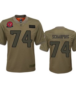 Youth Houston Texans Max Scharping Camo 2019 Salute To Service Game Jersey - Robokeg
