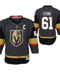 Youth Jersey Vegas Golden Knights Mark Stone 61 Home Black 2023 Captain Jersey Jersey - Robokeg