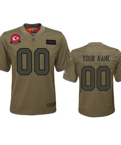 Youth Kansas City Chiefs Custom Camo 2019 Salute To Service Game Jersey - Robokeg