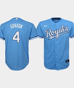 Youth Kansas City Royals Alex Gordon 4 Light Blue Alternate Jersey - Robokeg
