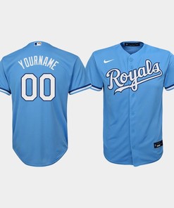 Youth Kansas City Royals Custom 00 Light Blue Alternate Jersey - Robokeg