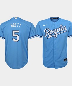 Youth Kansas City Royals George Brett 5 Light Blue Alternate Jersey - Robokeg