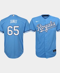 Youth Kansas City Royals Jakob Junis 65 Light Blue Alternate Jersey - Robokeg