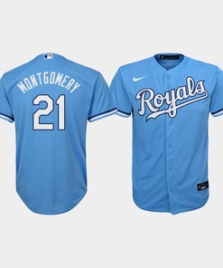 Youth Kansas City Royals Mike Montgomery 21 Light Blue Alternate Jersey - Robokeg