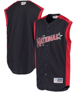 Youth National League Majestic Navy Red 2019 Mlb All Star Workout Team Jersey Gift For Fans - Robokeg