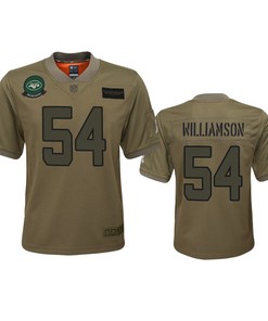 Youth New York Jets Avery Williamson Camo 2019 Salute To Service Game Jersey - Robokeg