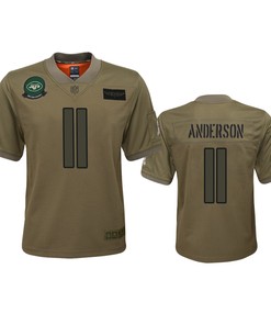 Youth New York Jets Robby Anderson Camo 2019 Salute To Service Game Jersey - Robokeg