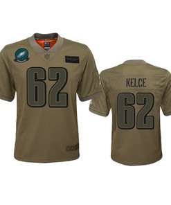 Youth Philadelphia Eagles Jason Kelce Camo 2019 Salute To Service Game Jersey - Robokeg