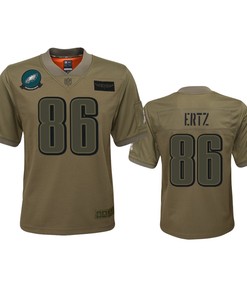 Youth Philadelphia Eagles Zach Ertz Camo 2019 Salute To Service Game Jersey - Robokeg