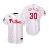 Youth Philadelphia Phillies David Robertson 30 White 2022-23 World Series Jersey - Robokeg