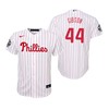 Youth Philadelphia Phillies Kyle Gibson 44 White 2022-23 World Series Jersey - Robokeg