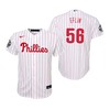Youth Philadelphia Phillies Zach Eflin 56 White 2022-23 World Series Jersey - Robokeg