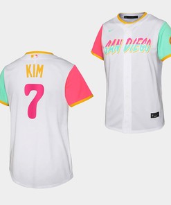 Youth San Diego Padres Ha-Seong Kim 7 White Jersey 2022-23 City Connect Shirt - Robokeg