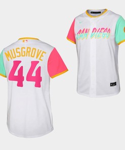 Youth San Diego Padres Joe Musgrove 44 White Jersey 2022-23 City Connect Shirt - Robokeg