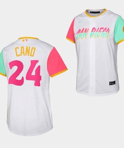 Youth San Diego Padres Robinson Cano 24 White Jersey 2022-23 City Connect Shirt - Robokeg