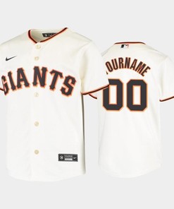 Youth San Francisco Giants 00 Custom Cream Home Jersey - Robokeg