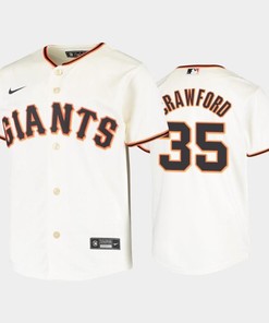 Youth San Francisco Giants 35 Brandon Crawford Cream Home Jersey - Robokeg